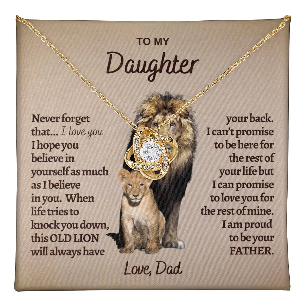 To My Daughter, - Gift From Dad - Dad Daughter Gift - Love Knot Necklace - Love Knot Pendant - Gift for Her