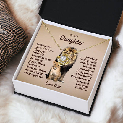 To My Daughter, - Gift From Dad - Dad Daughter Gift - Love Knot Necklace - Love Knot Pendant - Gift for Her