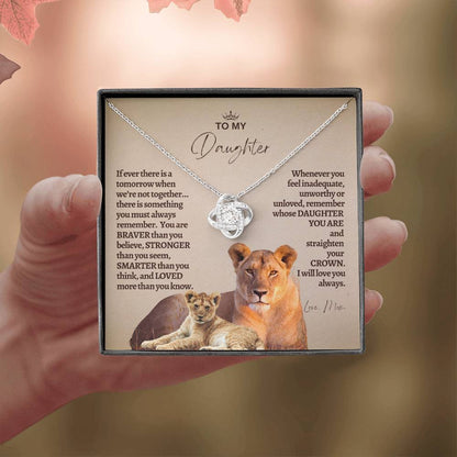 To My Daughter - Mother Daughter Gift -- Mother Daughter Jewelry - Straighten Your Crown - Lion Mother - Custom Jewelry