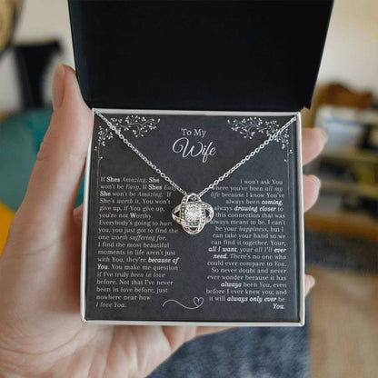 Gift for Wife - Necklace Pendant - Gift for Her - From Husband - Love Knot Necklace - Mother's Day Gift - Birthday gift for Her