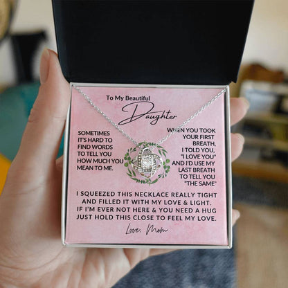 To My Beautiful Daughter - Love Knot Pendant - Love Knot Necklace - Gift from Mom - Gift For Her
