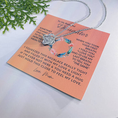 To My Beautiful Daughter - Love Knot Necklace - Love Knot Pendant - Gift from Mom - Daughter/Mom Gift - Gift for Her