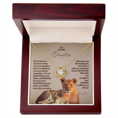 To My Daughter - Mother Daughter Gift -- Mother Daughter Jewelry - Straighten Your Crown - Lion Mother - Custom Jewelry