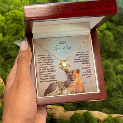 To My Daughter - Mother Daughter Gift -- Mother Daughter Jewelry - Straighten Your Crown - Lion Mother - Custom Jewelry