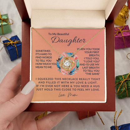 To My Beautiful Daughter - Love Knot Necklace - Love Knot Pendant - Gift from Mom - Daughter/Mom Gift - Gift for Her