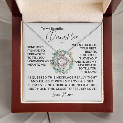 To My Daughter - Love Knot Necklace - Love Knot Pendant - Gift for Her - Gift for Daughter - Gift from Mom - Gifts for Her