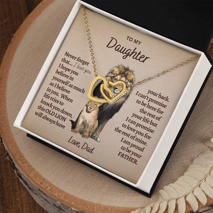 Gold Heart Necklace for Daughter - Gift for Daughter - Gift from Dad - Diamond Necklace - Father Daughter Gift - Personalized Gift, Custom Gift, Graduation Gift