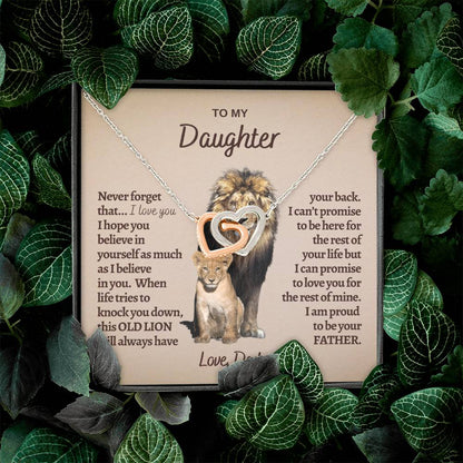 Gold Heart Necklace for Daughter - Gift for Daughter - Gift from Dad - Diamond Necklace - Father Daughter Gift - Personalized Gift, Custom Gift, Graduation Gift