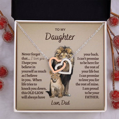 Gold Heart Necklace for Daughter - Gift for Daughter - Gift from Dad - Diamond Necklace - Father Daughter Gift - Personalized Gift, Custom Gift, Graduation Gift