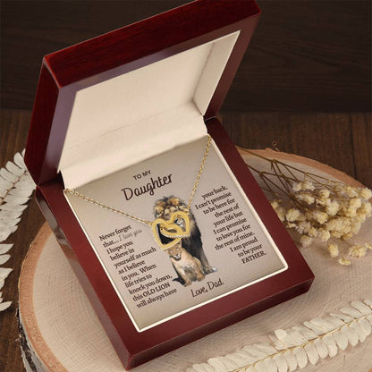 Gold Heart Necklace for Daughter - Gift for Daughter - Gift from Dad - Diamond Necklace - Father Daughter Gift - Personalized Gift, Custom Gift, Graduation Gift