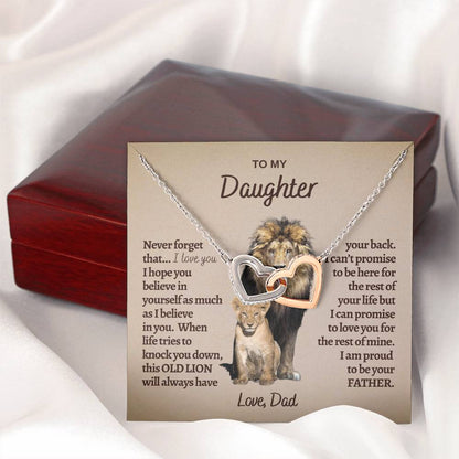 Gold Heart Necklace for Daughter - Gift for Daughter - Gift from Dad - Diamond Necklace - Father Daughter Gift - Personalized Gift, Custom Gift, Graduation Gift