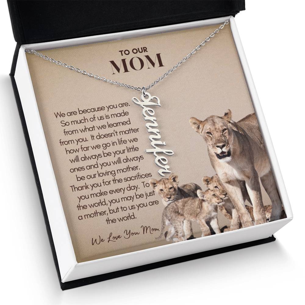 Personalized Vertical Name Necklace for Mom - Custom Gift to Mom - Gift for Mom - Custom Name Necklace