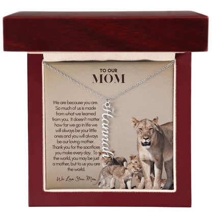 Personalized Vertical Name Necklace for Mom - Custom Gift to Mom - Gift for Mom - Custom Name Necklace