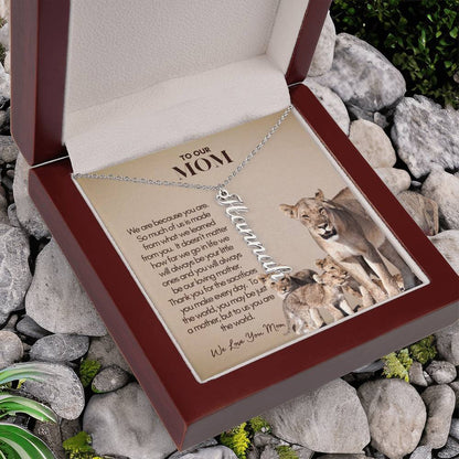 Personalized Vertical Name Necklace for Mom - Custom Gift to Mom - Gift for Mom - Custom Name Necklace
