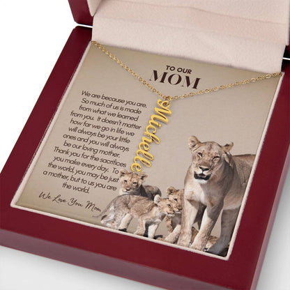 Personalized Vertical Name Necklace for Mom - Custom Gift to Mom - Gift for Mom - Custom Name Necklace