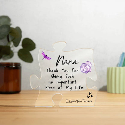 Puzzle Acrylic, Personalized Acrylic Plaque, Mom Gift, Gift for Nana, Custom Acrylic, Personalized Acrylic Gift