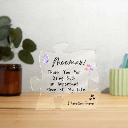 Puzzle Acrylic, Personalized Acrylic Plaque, Mom Gift, Gift for Meemaw, Custom Acrylic, Personalized Acrylic Gift