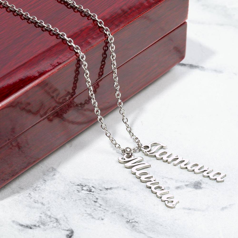 Personalized Vertical Name Necklace for Mom - Custom Gift to Mom - Gift for Mom - Custom Name Necklace