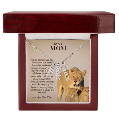 Personalized Vertical Name Necklace for Mom - Custom Gift to Mom - Gift for Mom - Custom Name Necklace