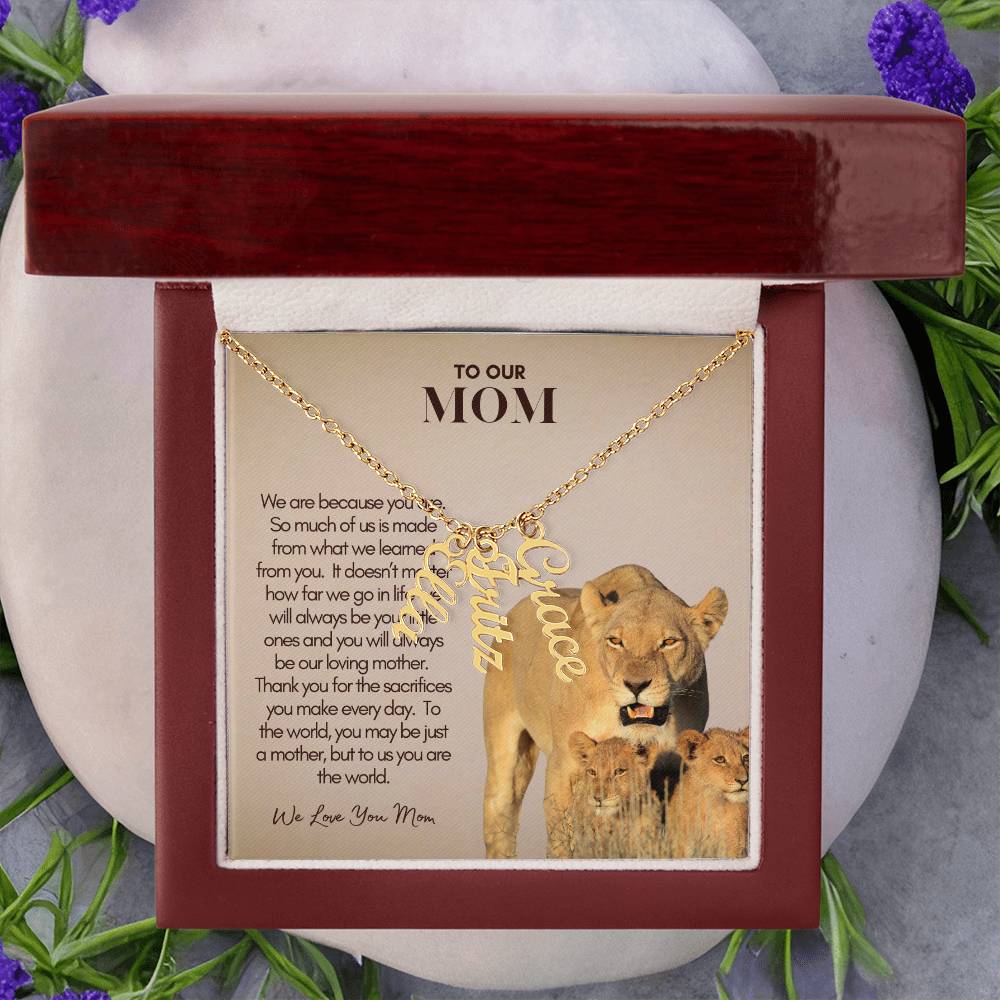 Personalized Vertical Name Necklace for Mom - Custom Gift to Mom - Gift for Mom - Custom Name Necklace