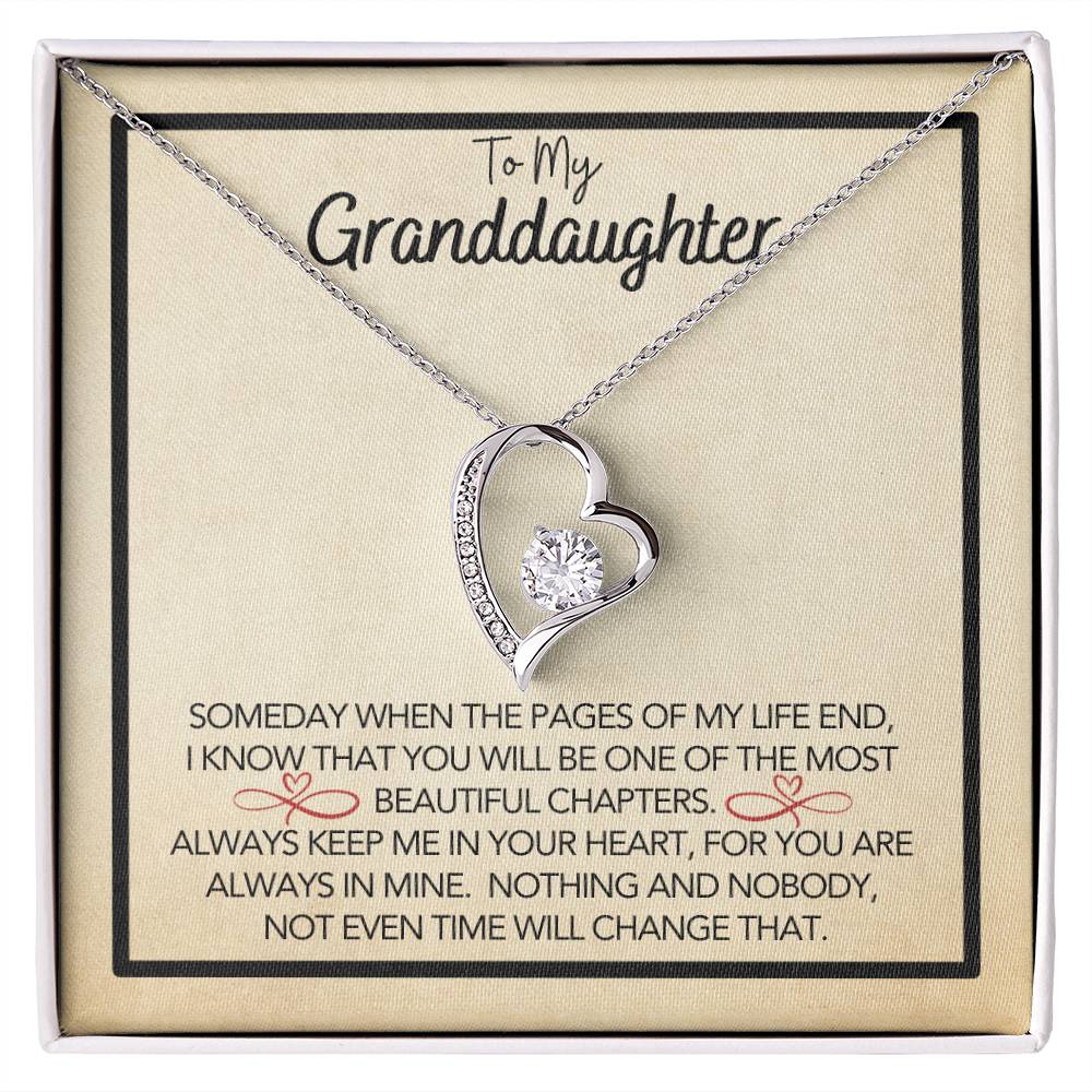 To My Granddaughter - Grandmother Granddaughter Gift - Gift for Her - Personalized Gift - Forever Love Pendant - One of Most Beautiful Chapters