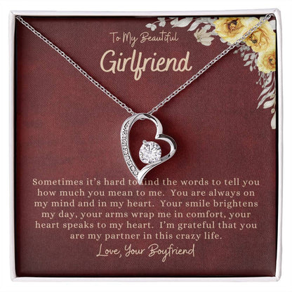 Personalized Gift - To My Beautiful Girlfriend - Forever Love Pendant - Forever Love Necklace - Gift for Her