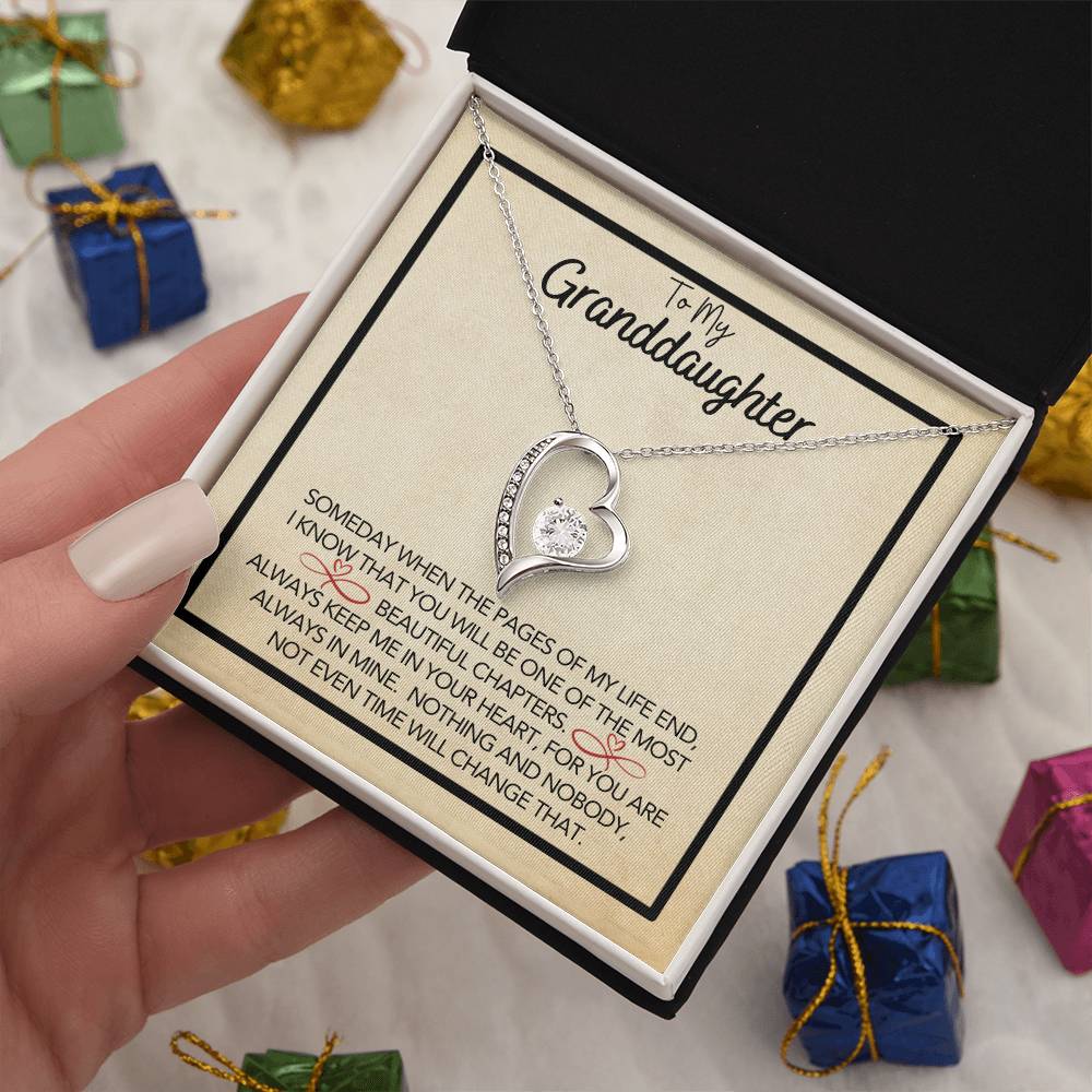 To My Granddaughter - Grandmother Granddaughter Gift - Gift for Her - Personalized Gift - Forever Love Pendant - One of Most Beautiful Chapters