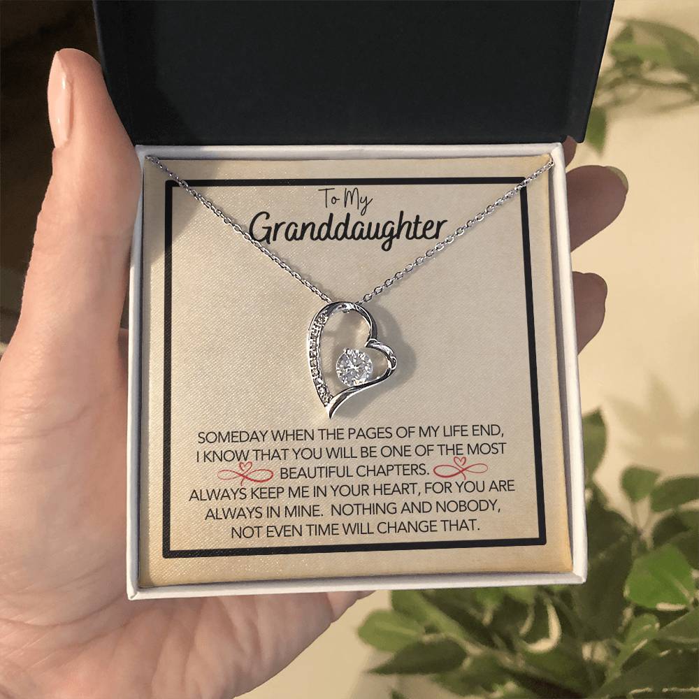 To My Granddaughter - Grandmother Granddaughter Gift - Gift for Her - Personalized Gift - Forever Love Pendant - One of Most Beautiful Chapters