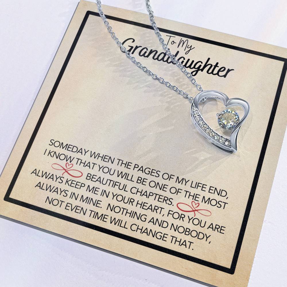 To My Granddaughter - Grandmother Granddaughter Gift - Gift for Her - Personalized Gift - Forever Love Pendant - One of Most Beautiful Chapters