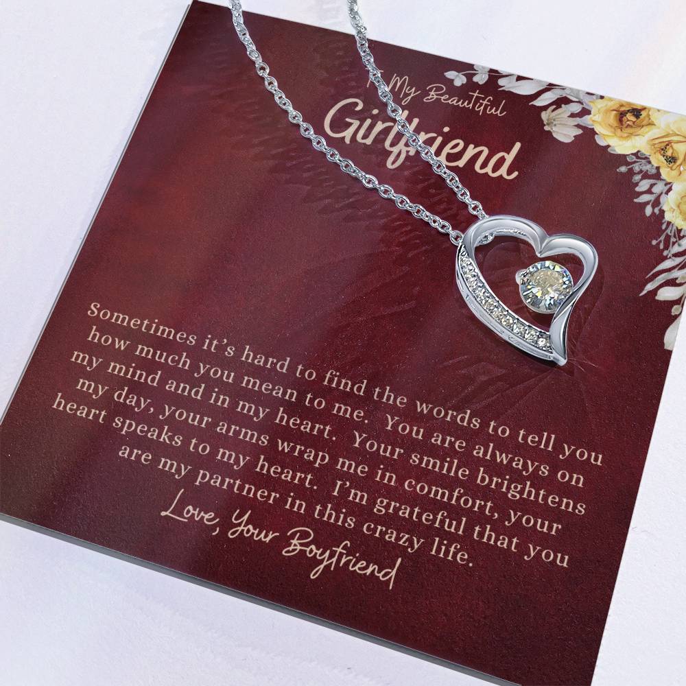 Personalized Gift - To My Beautiful Girlfriend - Forever Love Pendant - Forever Love Necklace - Gift for Her