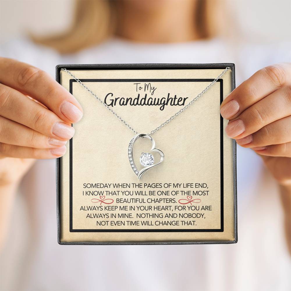 To My Granddaughter - Grandmother Granddaughter Gift - Gift for Her - Personalized Gift - Forever Love Pendant - One of Most Beautiful Chapters