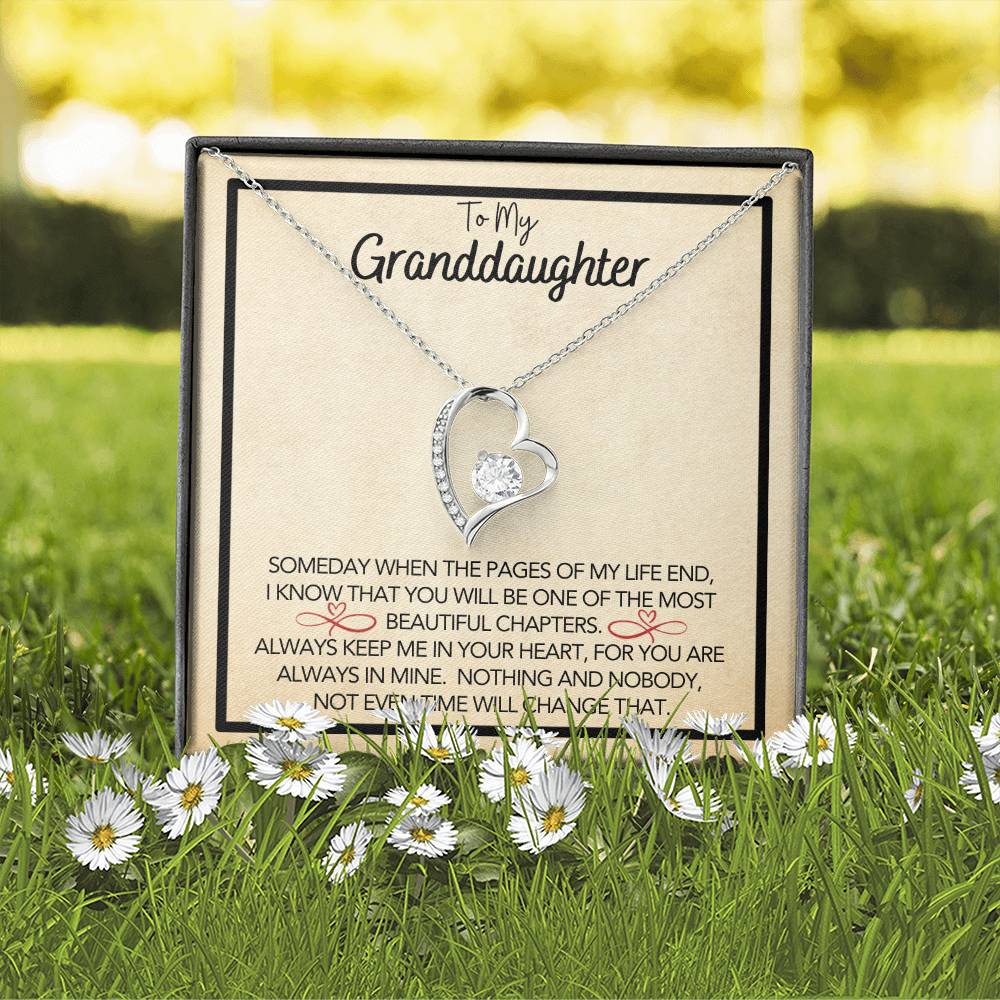 To My Granddaughter - Grandmother Granddaughter Gift - Gift for Her - Personalized Gift - Forever Love Pendant - One of Most Beautiful Chapters