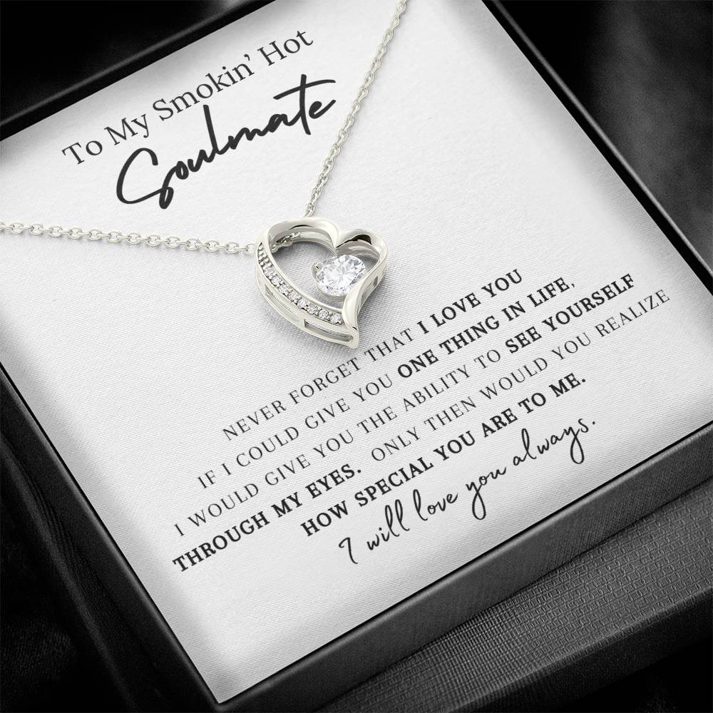 14k Personalized "To My Smokin' Hot Soulmate" - Heart Pendant Necklace - Heart Pendant - Gift for her - Gift for Him Jewelry