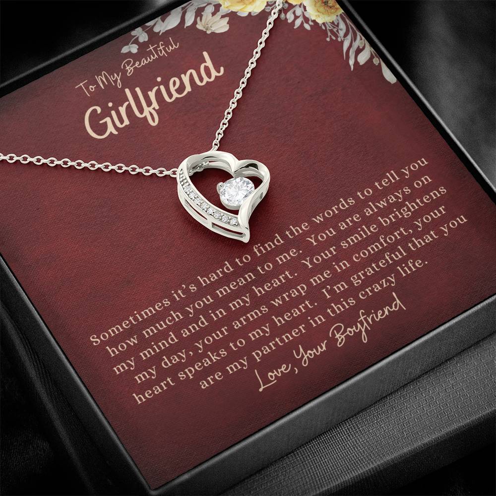 Personalized Gift - To My Beautiful Girlfriend - Forever Love Pendant - Forever Love Necklace - Gift for Her