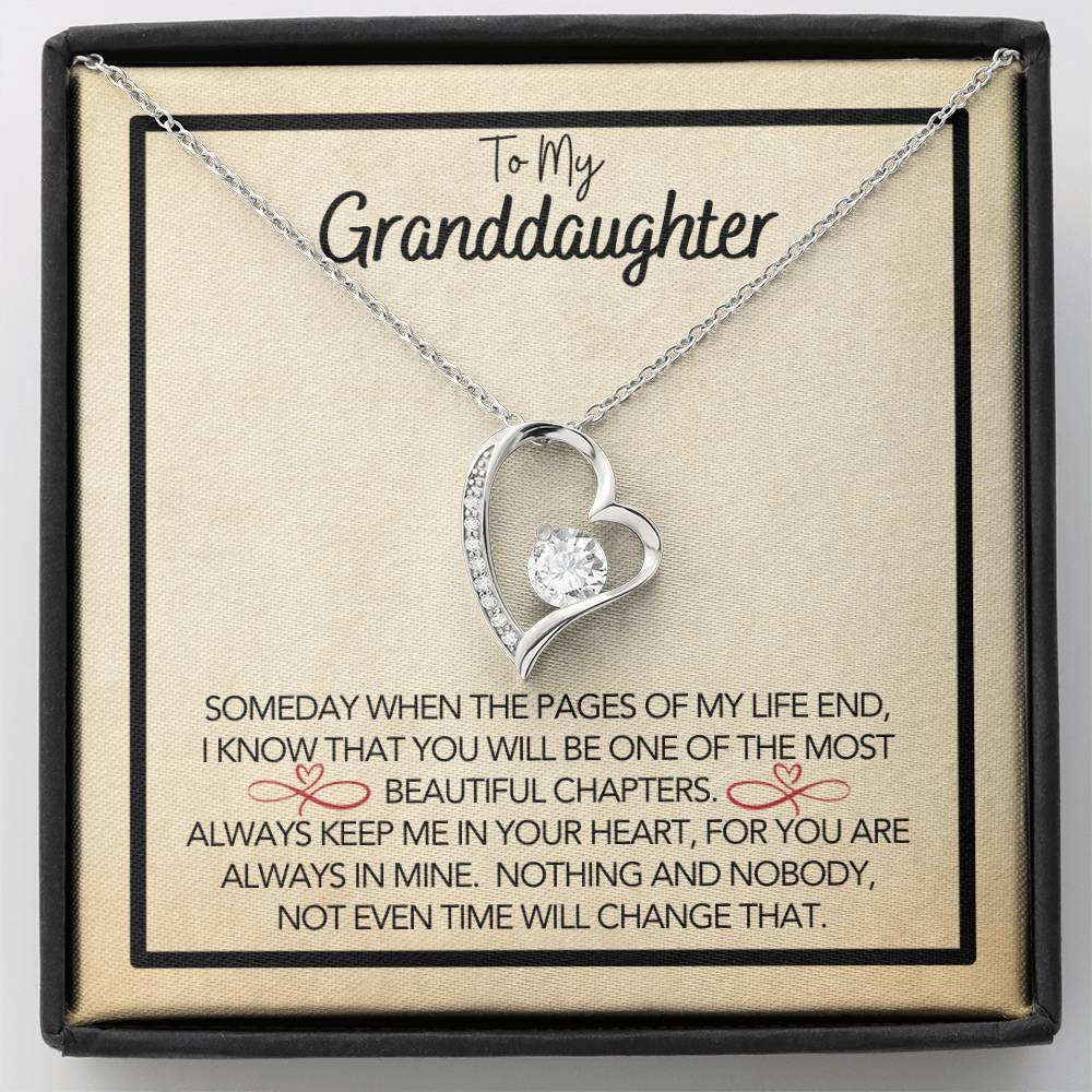 To My Granddaughter - Grandmother Granddaughter Gift - Gift for Her - Personalized Gift - Forever Love Pendant - One of Most Beautiful Chapters