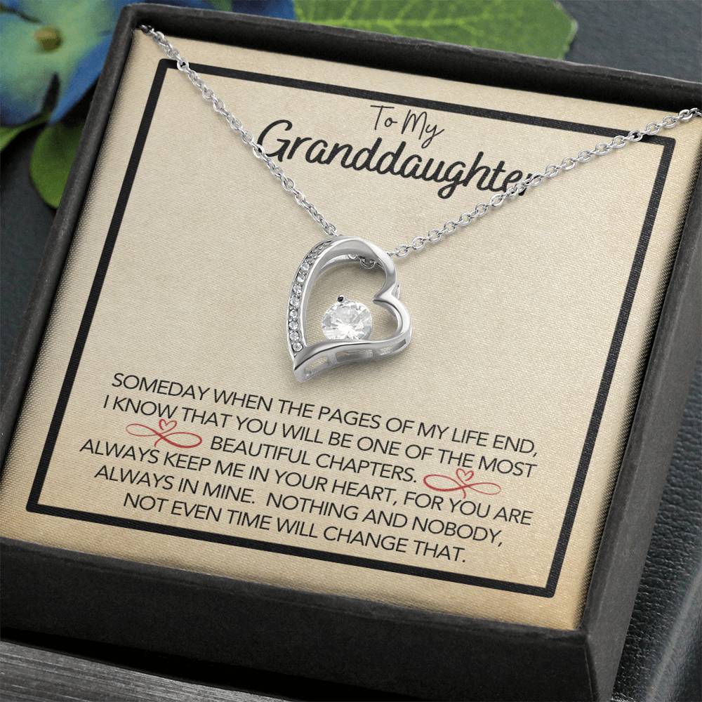 To My Granddaughter - Grandmother Granddaughter Gift - Gift for Her - Personalized Gift - Forever Love Pendant - One of Most Beautiful Chapters