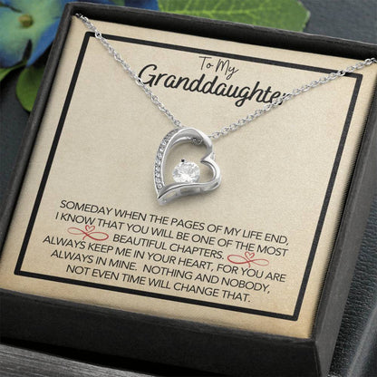 To My Granddaughter - Grandmother Granddaughter Gift - Gift for Her - Personalized Gift - Forever Love Pendant - One of Most Beautiful Chapters