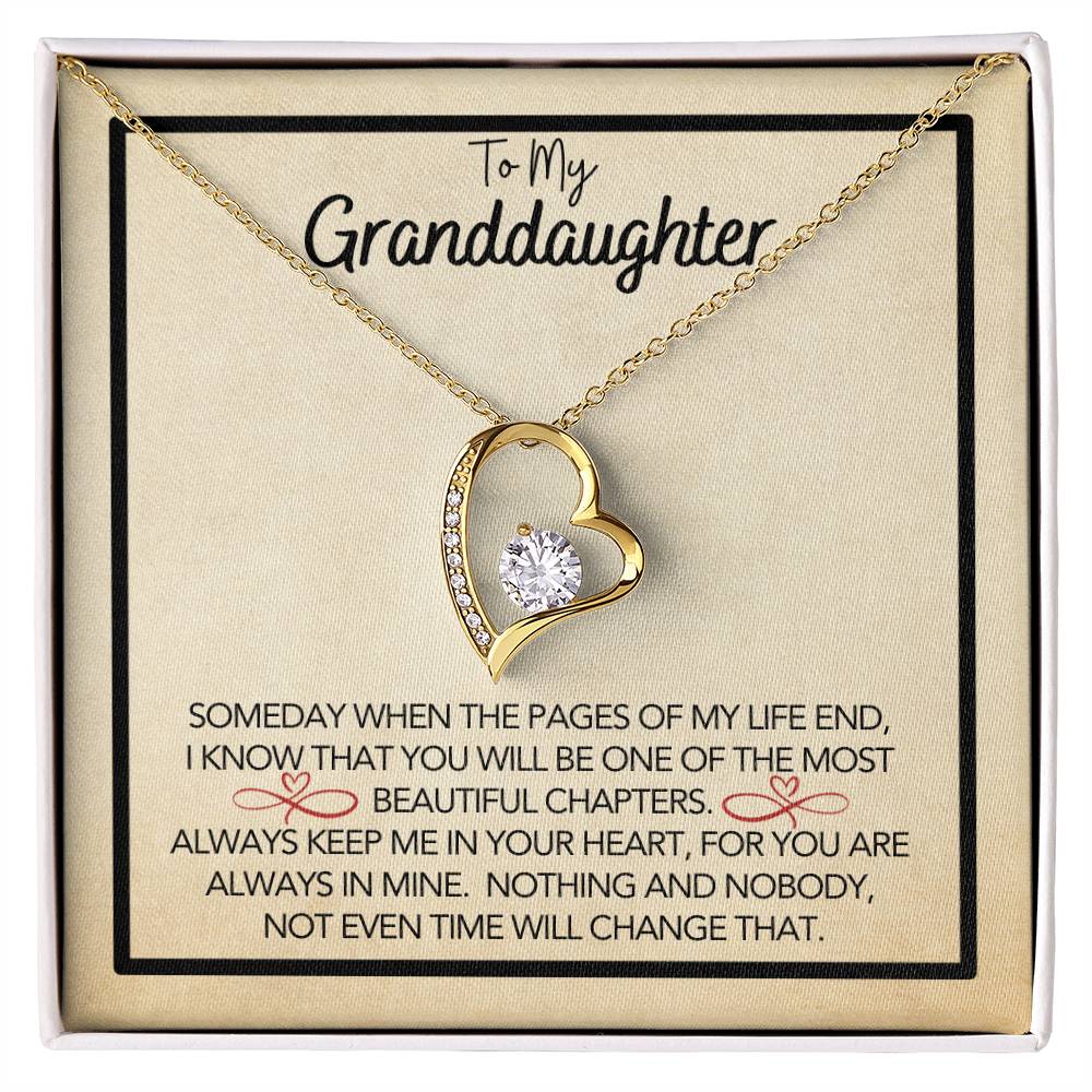 To My Granddaughter - Grandmother Granddaughter Gift - Gift for Her - Personalized Gift - Forever Love Pendant - One of Most Beautiful Chapters