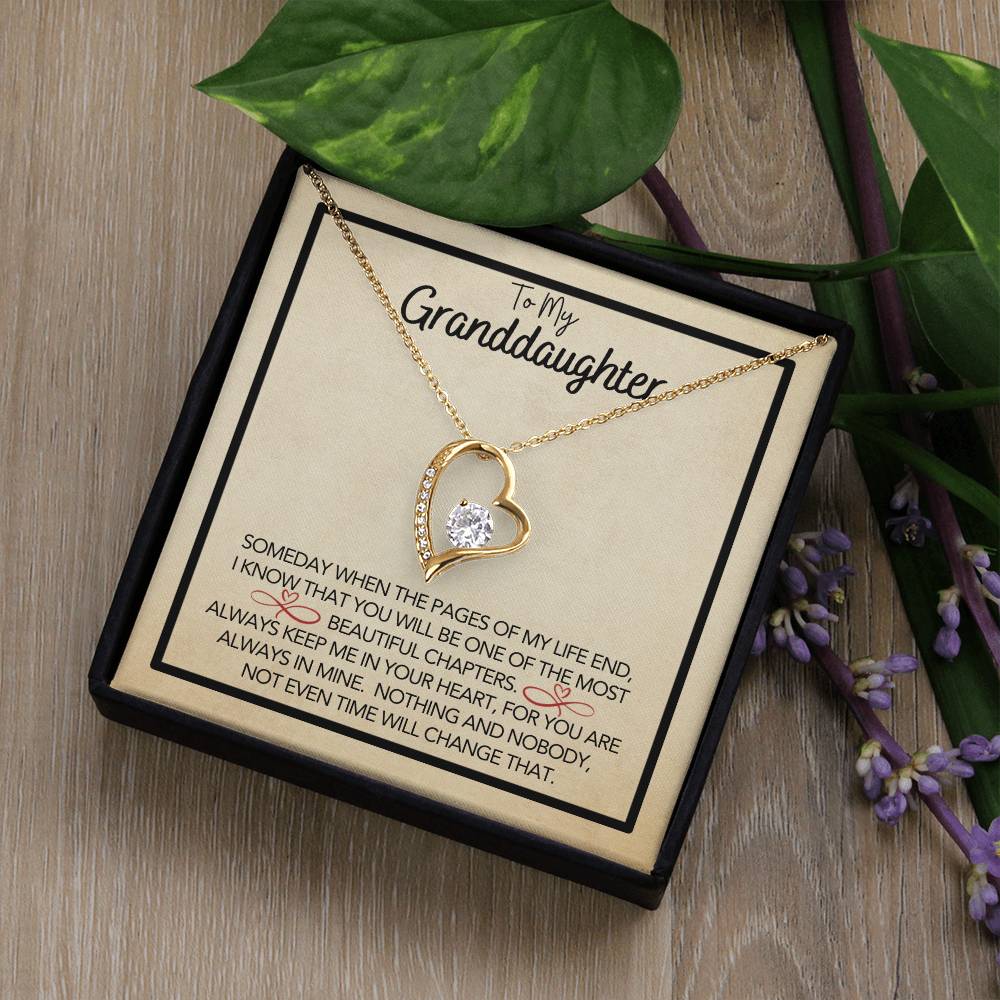 To My Granddaughter - Grandmother Granddaughter Gift - Gift for Her - Personalized Gift - Forever Love Pendant - One of Most Beautiful Chapters