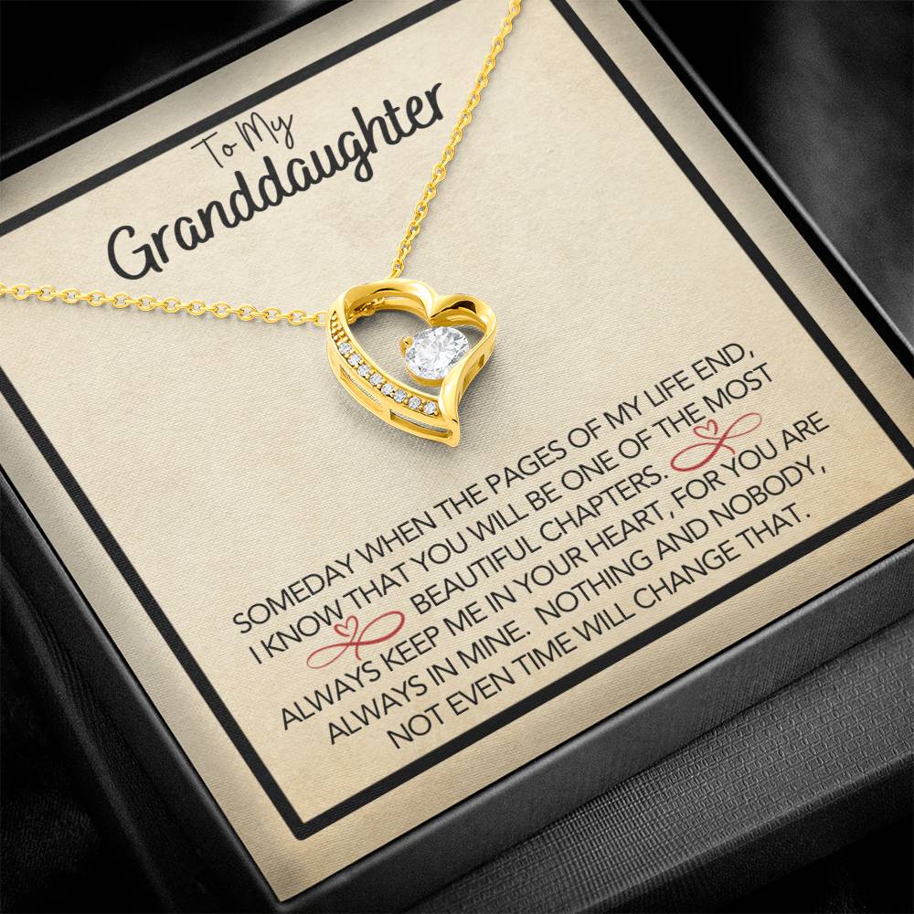 To My Granddaughter - Grandmother Granddaughter Gift - Gift for Her - Personalized Gift - Forever Love Pendant - One of Most Beautiful Chapters