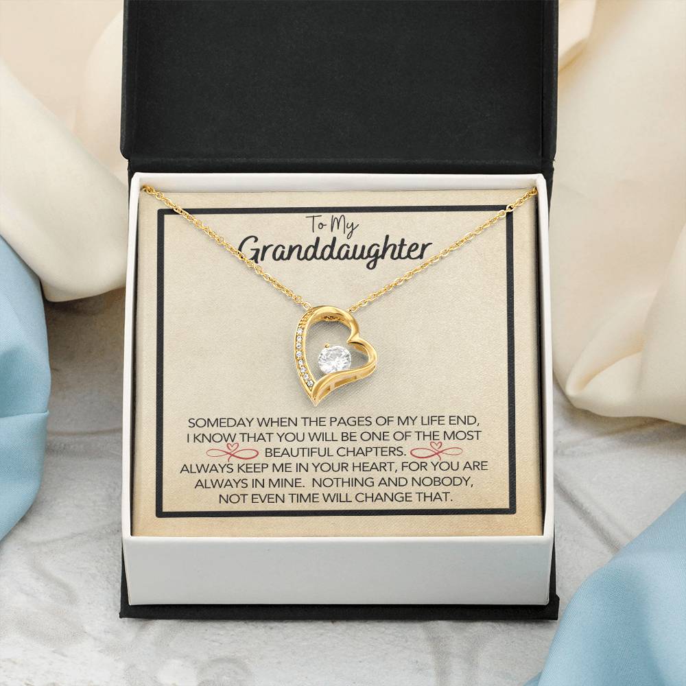 To My Granddaughter - Grandmother Granddaughter Gift - Gift for Her - Personalized Gift - Forever Love Pendant - One of Most Beautiful Chapters