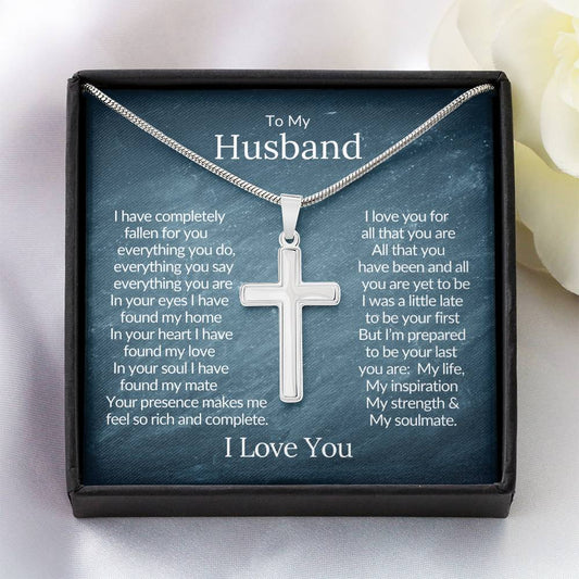 My Husband, Cross Necklace, Cross Pendant, My Life, My Inspiration, My Strength and My Soulmate