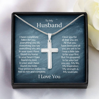 My Husband, Cross Necklace, Cross Pendant, My Life, My Inspiration, My Strength and My Soulmate