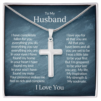 My Husband, Cross Necklace, Cross Pendant, My Life, My Inspiration, My Strength and My Soulmate