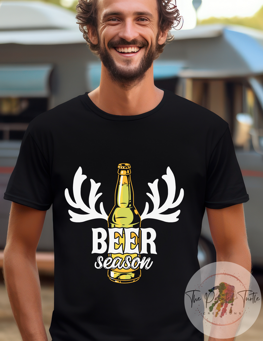 beer season deer season men's shirt