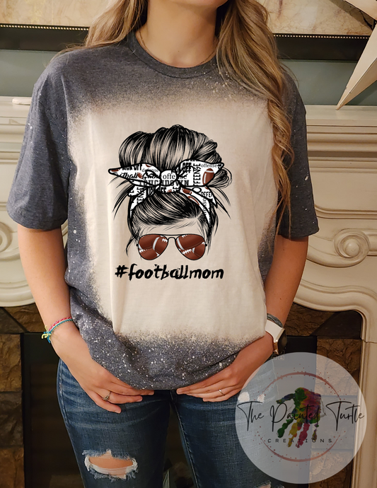 football mom #footballmom messy bun sublimation shirt