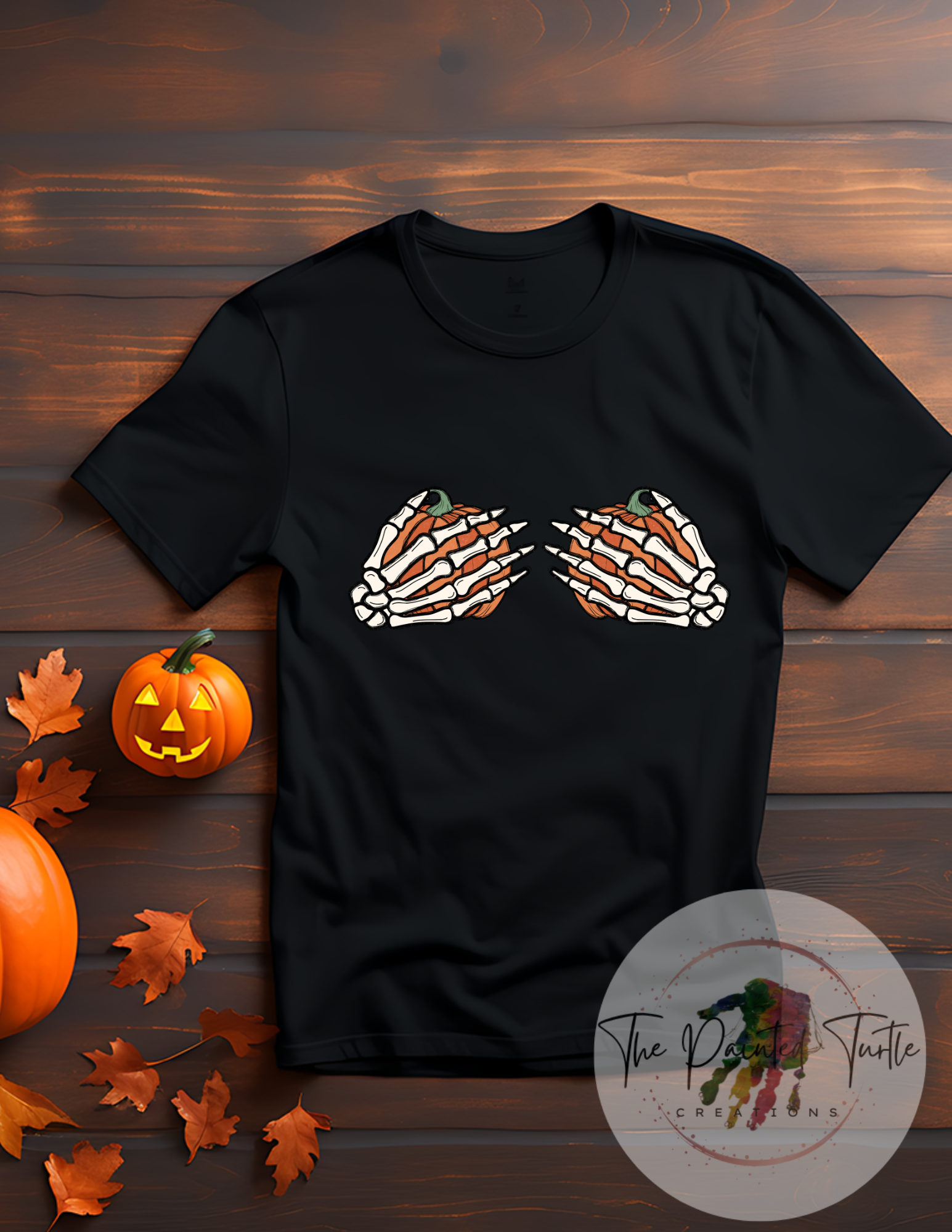 halloween skeleton hands holding pumpkins pumpkin boobs