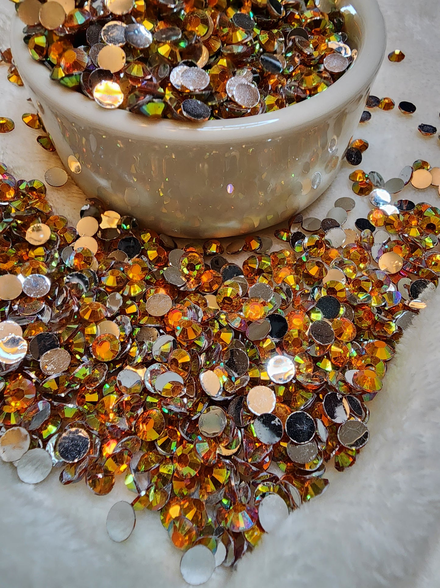 Orange Silverback Rhinestones 6mm - Non Hotfix - Flatback - Resin