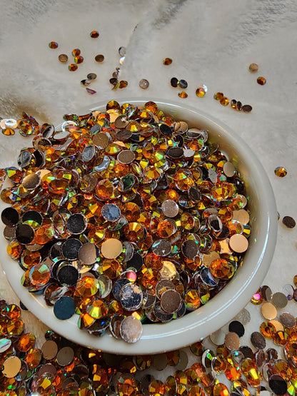 Orange Silverback Rhinestones 6mm - Non Hotfix - Flatback - Resin