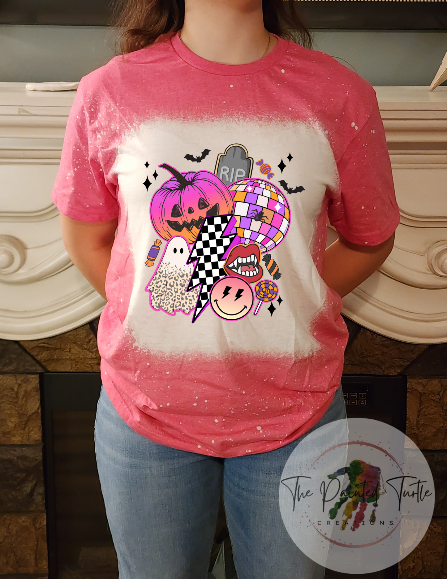 Halloween - 80s Retro - Disco - Checkered Bolt - Smiley Face